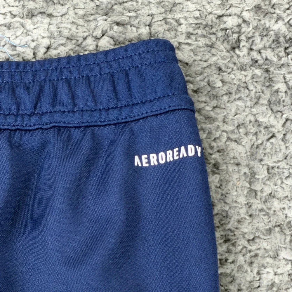 Adidas Men's Size Small Aeroready Track Pants‎ Navy Blue White Stripes Zippers